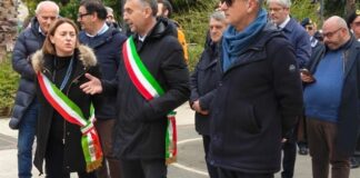 Il sindaco di Feo ed il suo vice Muoio alla marcia di Bisceglie nel ricordo di Sergio Cosmai, vittima innocente di mafia